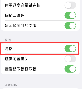 南丰苹果手机维修网点分享iPhone如何开启九宫格构图功能